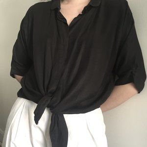 Eileen Fisher style blouse peter pan collar